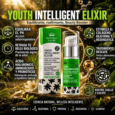 Youth Intelligent Elixir 30ml - Natural Hyaluronic Acid, balance and youth