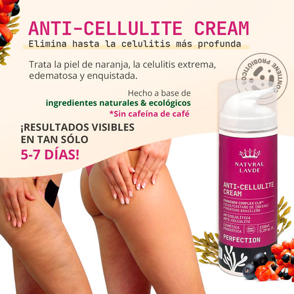 Anti-Cellulite Cream ▷ Sin cafeína - Trata todos los grados de la celulitis  y evita su aparición- Natvral Lavde® – Natvral Lavde® Cosmetics