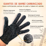 Guantes de Bambú Carbonizado - Suave exfoliación, activa tu piel y libera el estrés