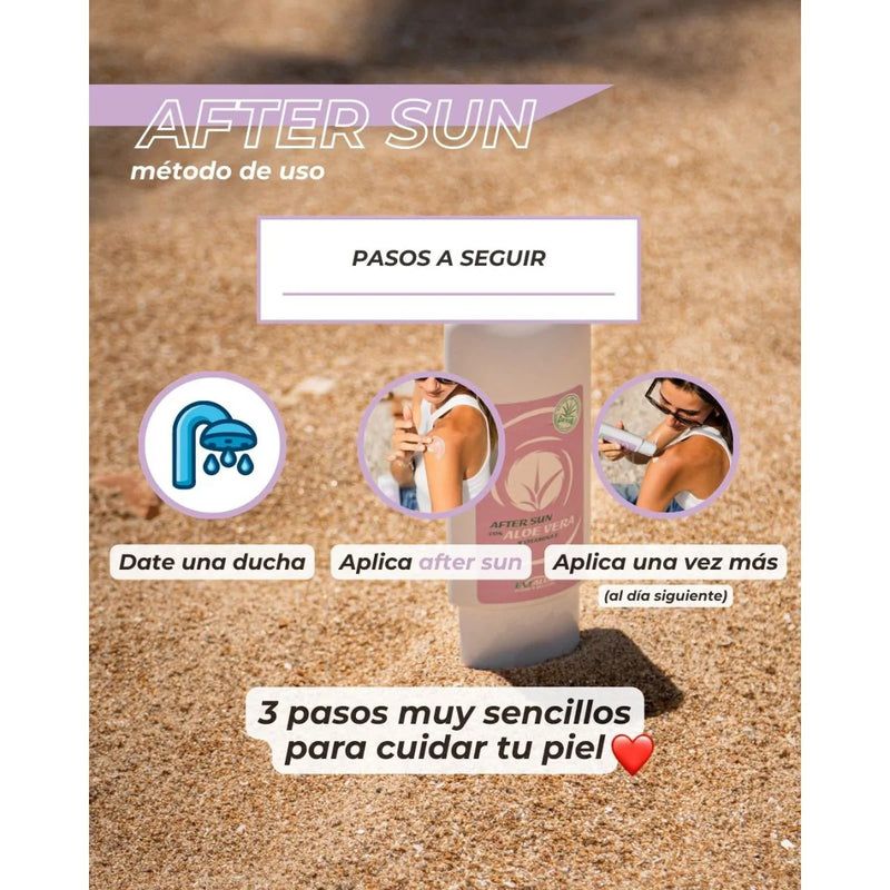 AFTER SUN con Aloe Vera de Exialoe - Protección, refresca y alivia después de la exposición al sol - Combate el eritema solar