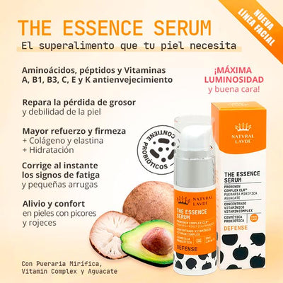 The Essence Serum - Superalimento para la piel con Vitaminas A, B1, B3, C, D, E y K antienvejecimiento