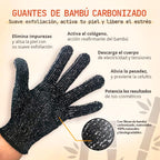 Guantes Exfoliantes Bamboo Carbonizado - Elimina impurezas, activa la circulación y potencia los efectos de los activos.