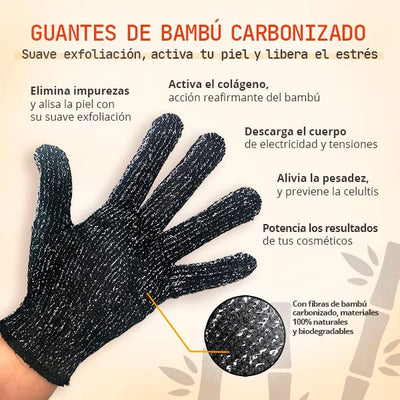 Carbonized Bamboo Gloves - Gentle exfoliation, activate your skin and release stress 